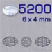 Swarovski® - 5200 Bead - 6 x 4 mm ( Oliva 48 faccette )